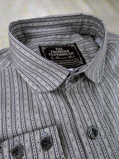 Lavender Filigree Stripe Men's Dakota Shirt