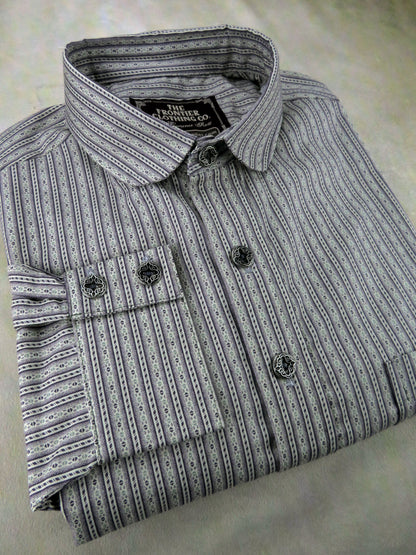 Lavender Filigree Stripe Men's Dakota Shirt
