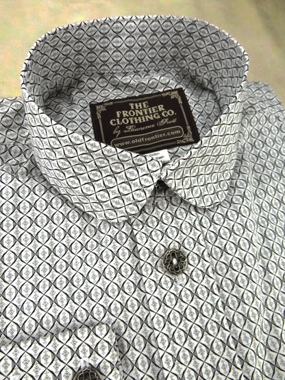 Black and White Lattice Men's Dakota Shirt