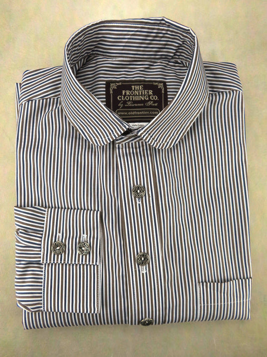 Dark Blue and Puce Stripe Men's Dakota Shirt