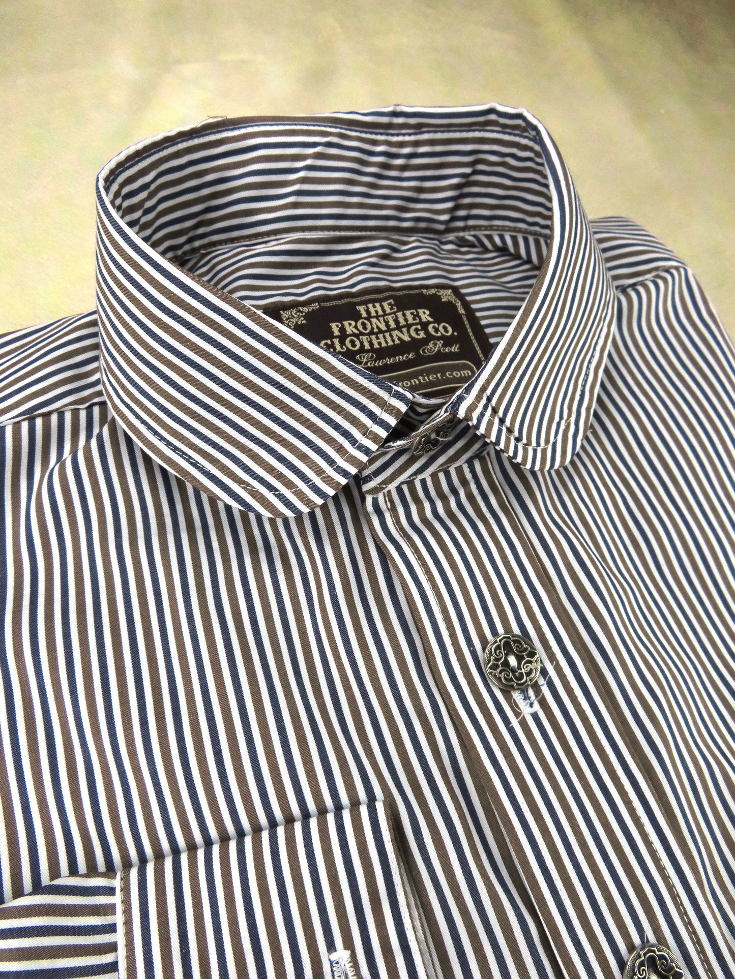Dark Blue and Puce Stripe Men's Dakota Shirt