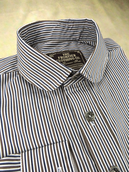 Dark Blue and Puce Stripe Men's Dakota Shirt