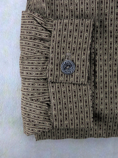 Mocha Southwest Stripe Men's Victorian Shirt