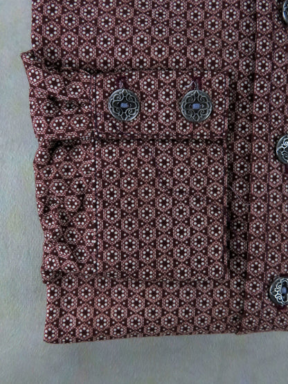 Brick Red Geometric Medallion Men's Dakota Shirt