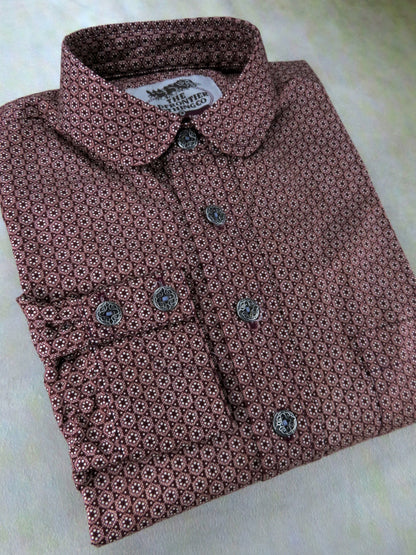 Brick Red Geometric Medallion Men's Dakota Shirt