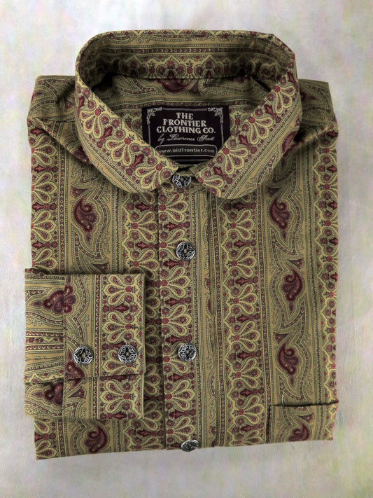 Corn Harvest and Red Wallpaper Men's Dakota Shirt