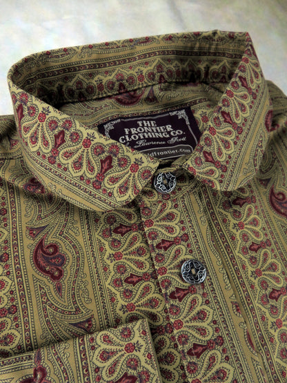 Corn Harvest and Red Wallpaper Men's Dakota Shirt