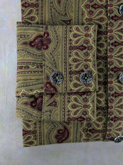 Corn Harvest and Red Wallpaper Men's Dakota Shirt