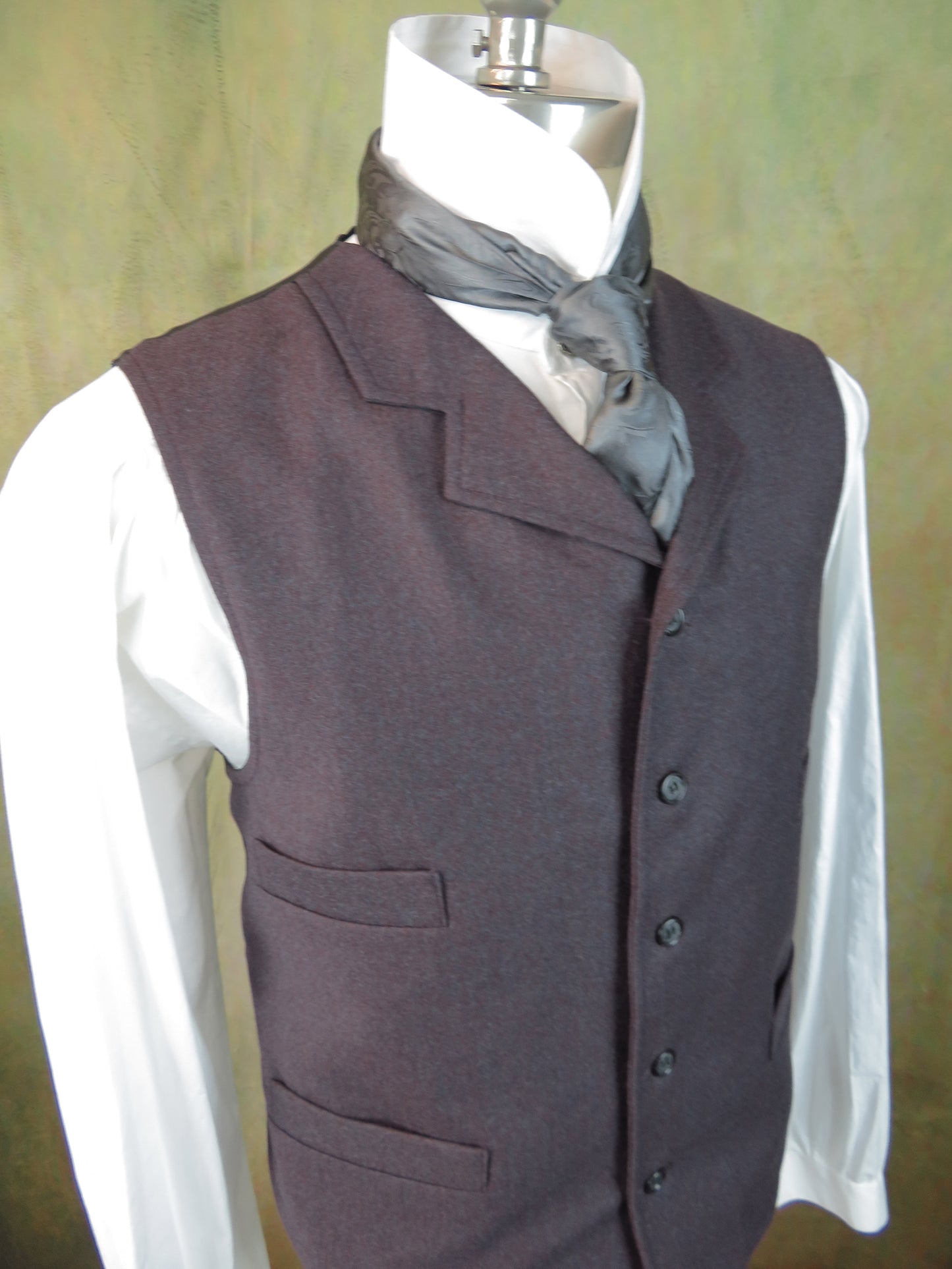 Men's Notch Vest - Wine Tweed f11