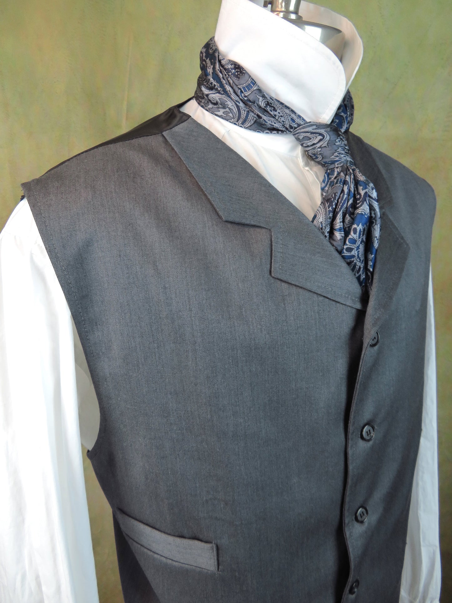 Men's Notch Vest - Elephant Grey Gabardine
