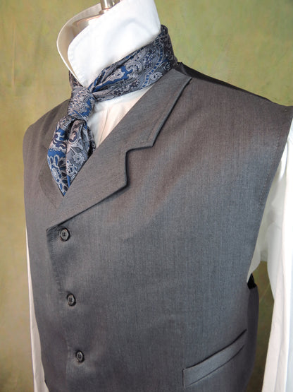 Men's Notch Vest - Elephant Grey Gabardine