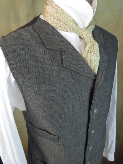 Men's Notch Vest - Basil Green Mini Herringbone #504