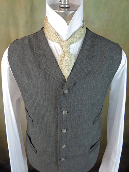 Men's Notch Vest - Basil Green Mini Herringbone #504