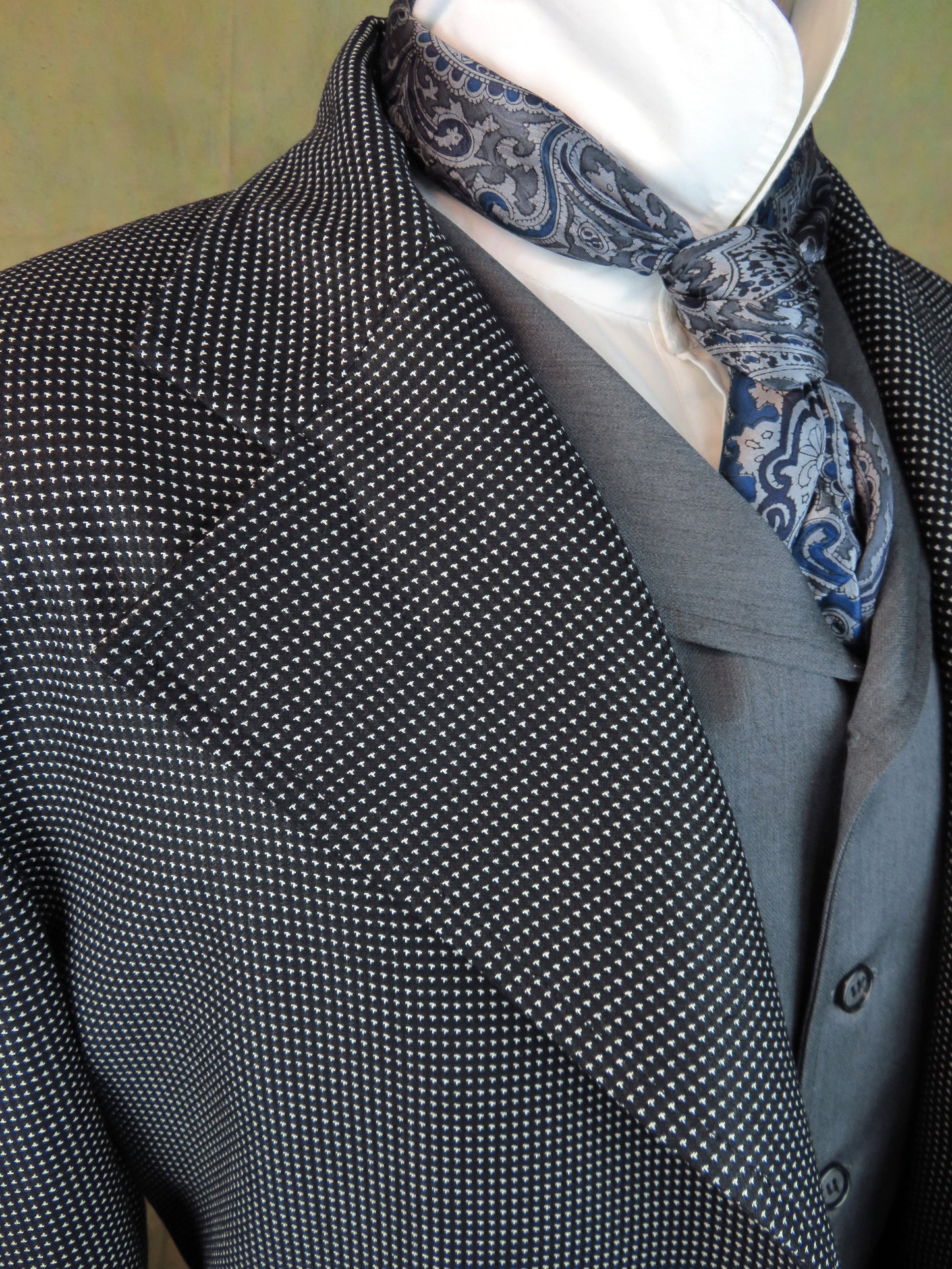 Men's Frock Coat - Black and White Mini Check #427