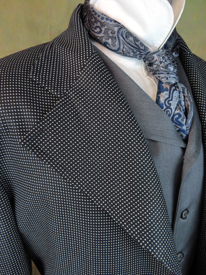 Men's Frock Coat - Black and White Mini Check #427
