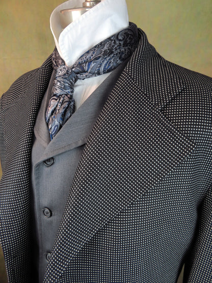Men's Frock Coat - Black and White Mini Check #427