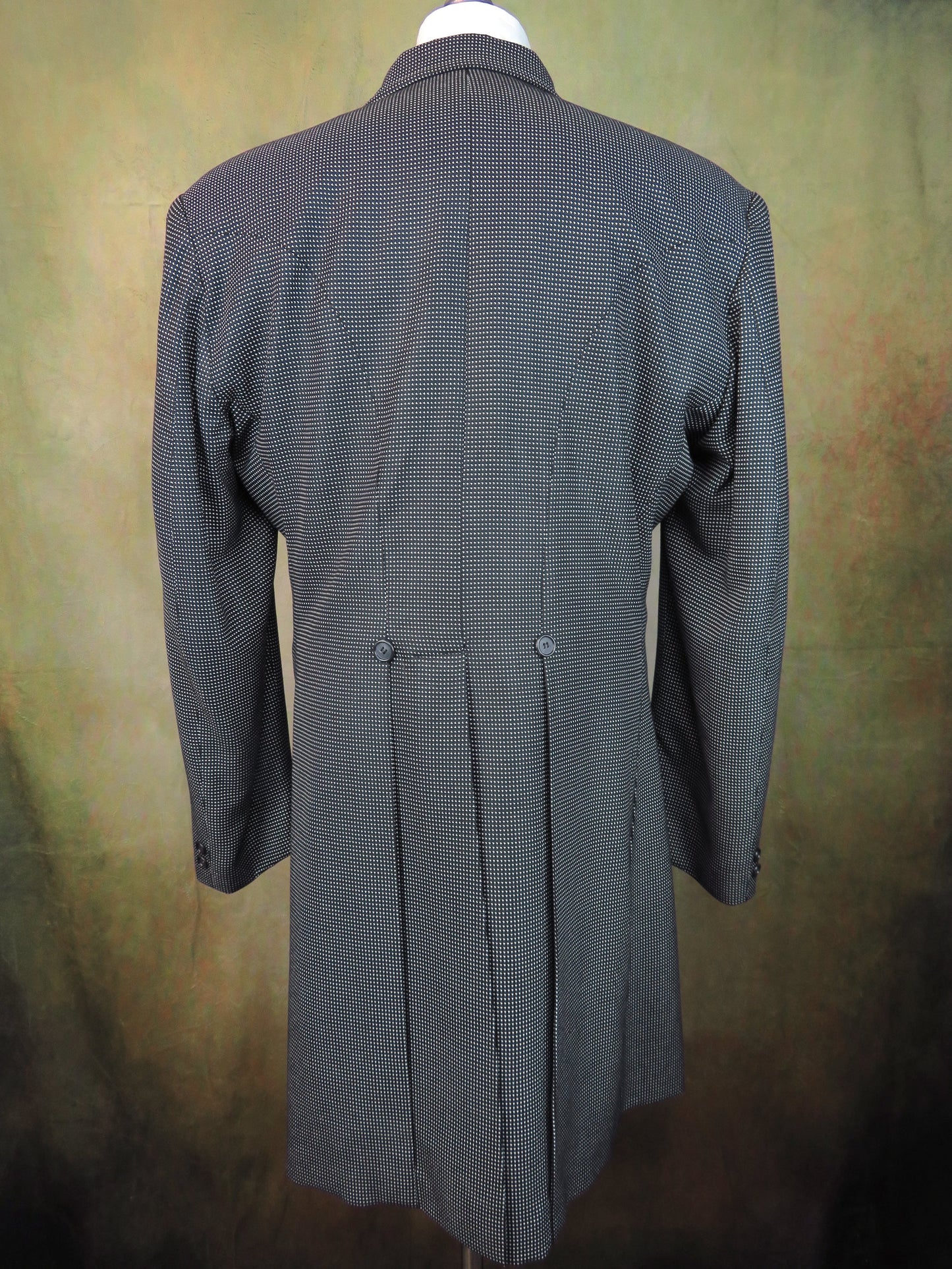 Men's Frock Coat - Black and White Mini Check #427