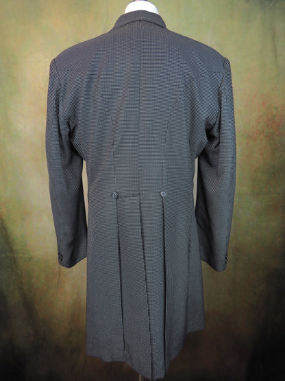 Men's Frock Coat - Black and White Mini Check #427