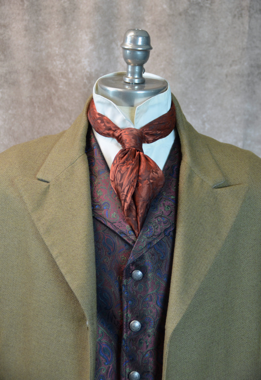 Men's Town Coat - Light Tan Cashmere Wool Blend Herringbone #694