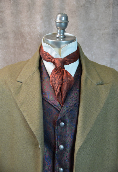 Men's Town Coat - Light Tan Cashmere Wool Blend Herringbone #694