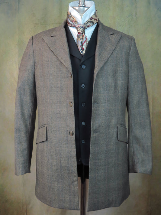Men's Town Coat - Peppercorn Glen Plaid With Copper Accent #2021168