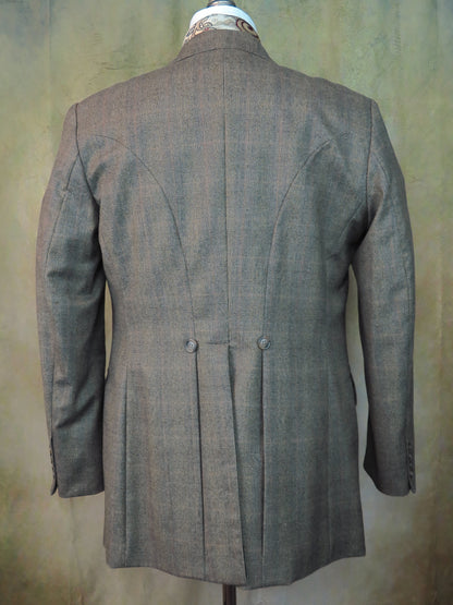 Men's Town Coat - Peppercorn Glen Plaid With Copper Accent #2021168