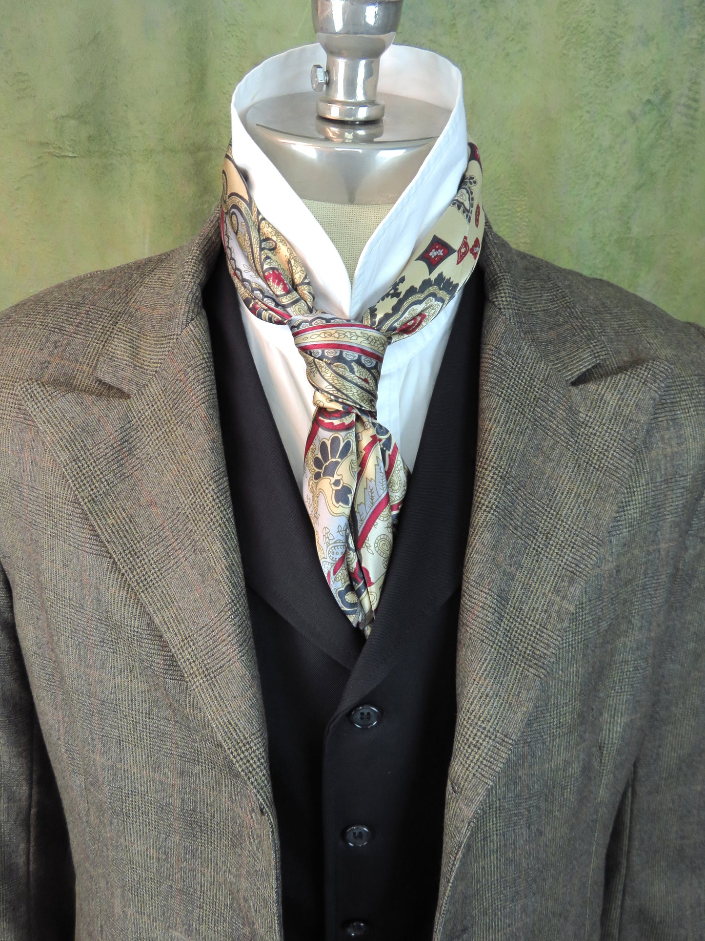 Men's Town Coat - Peppercorn Glen Plaid With Copper Accent #2021168