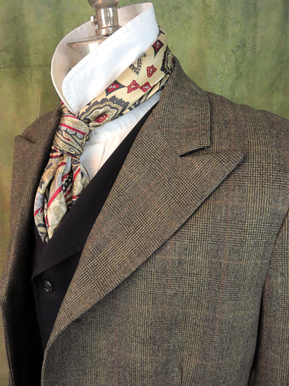 Men's Town Coat - Peppercorn Glen Plaid With Copper Accent #2021168
