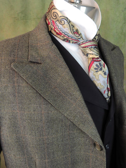 Men's Town Coat - Peppercorn Glen Plaid With Copper Accent #2021168
