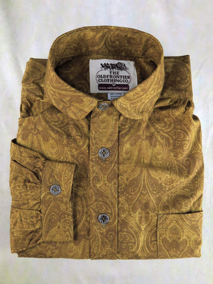 Sandstone Floral Paisley Men's Victorian Shirt