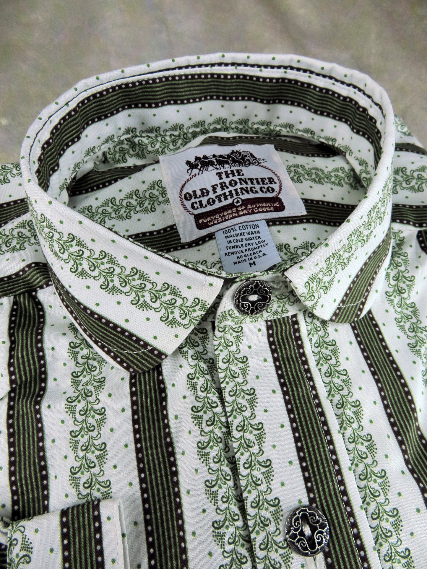 Green Ivy and Brown Stripe Men's Victorian Shirt