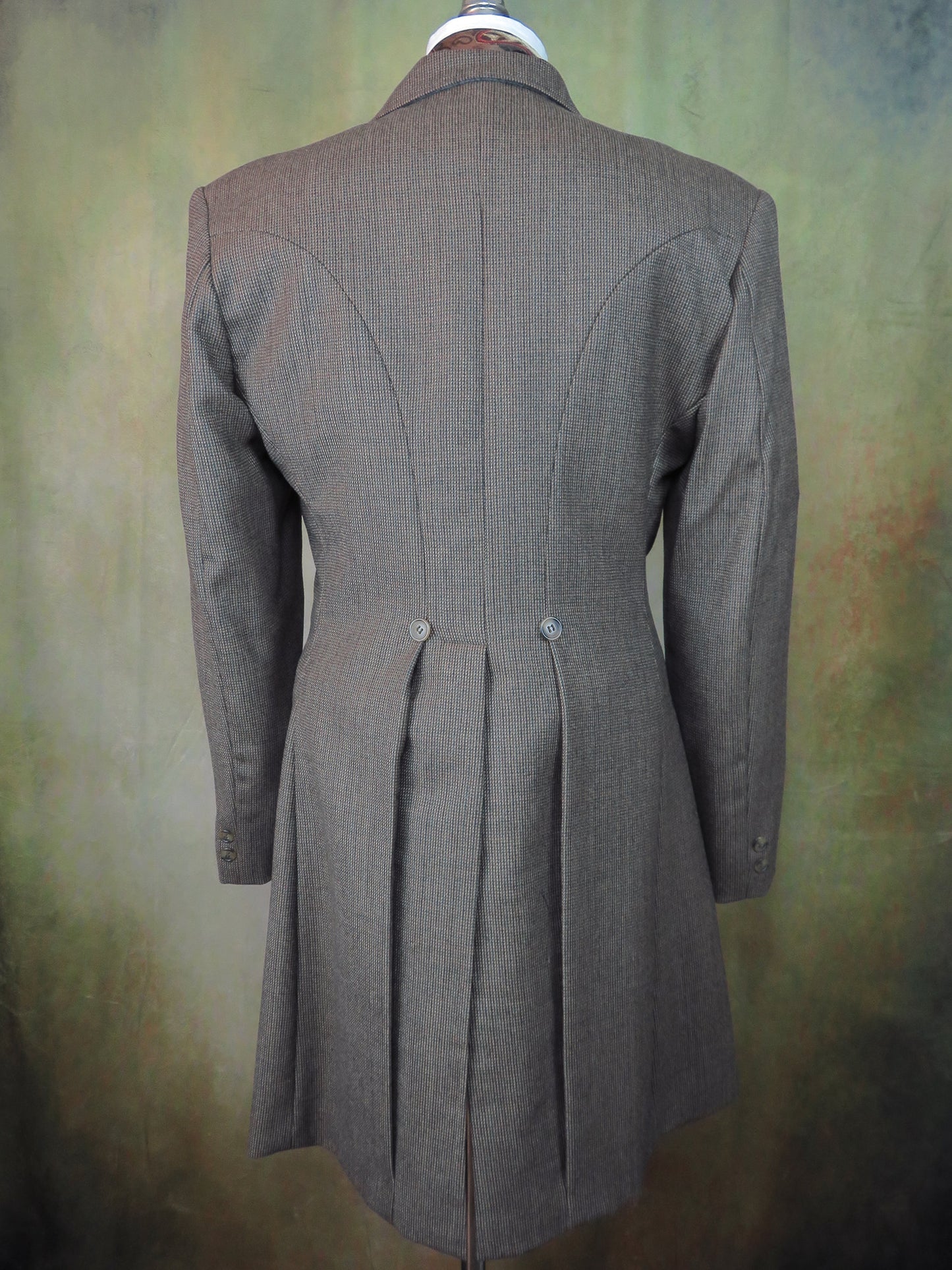 Men's Frock Coat - Brown and Rust Mini Check #442