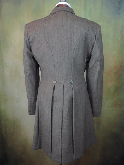 Men's Frock Coat - Brown and Rust Mini Check #442