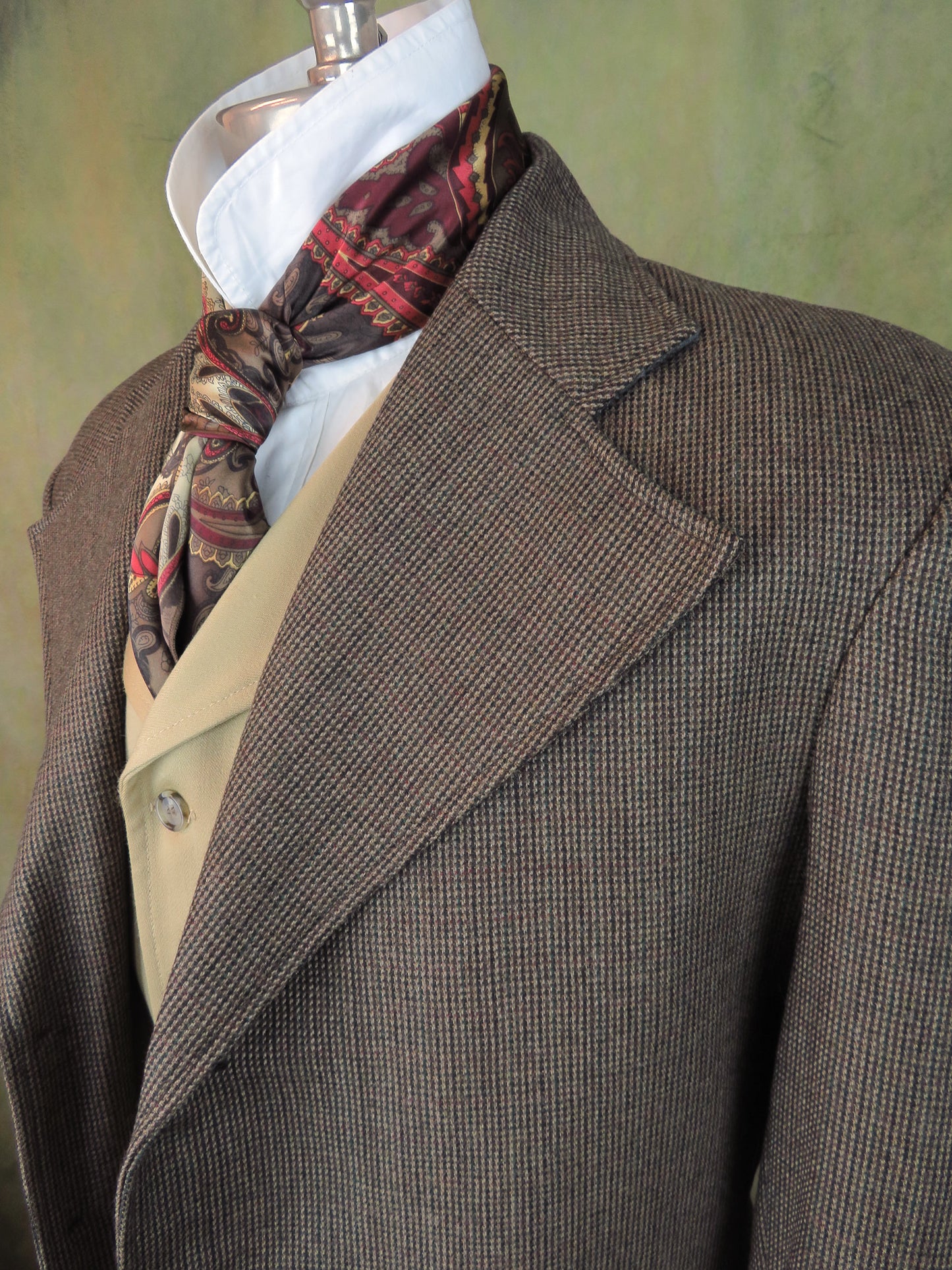 Men's Frock Coat - Brown and Rust Mini Check #442
