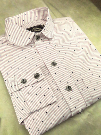 Wine Stripe With Diamond Accents Men's Dakota Shirt