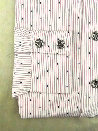 Wine Stripe With Diamond Accents Men's Dakota Shirt