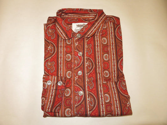 Dark Red Paisley Wallpaper Dakota Shirt