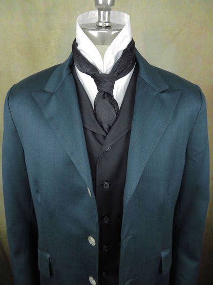 Men's Town Coat - Emerald Green with Brown Stripe #429-B