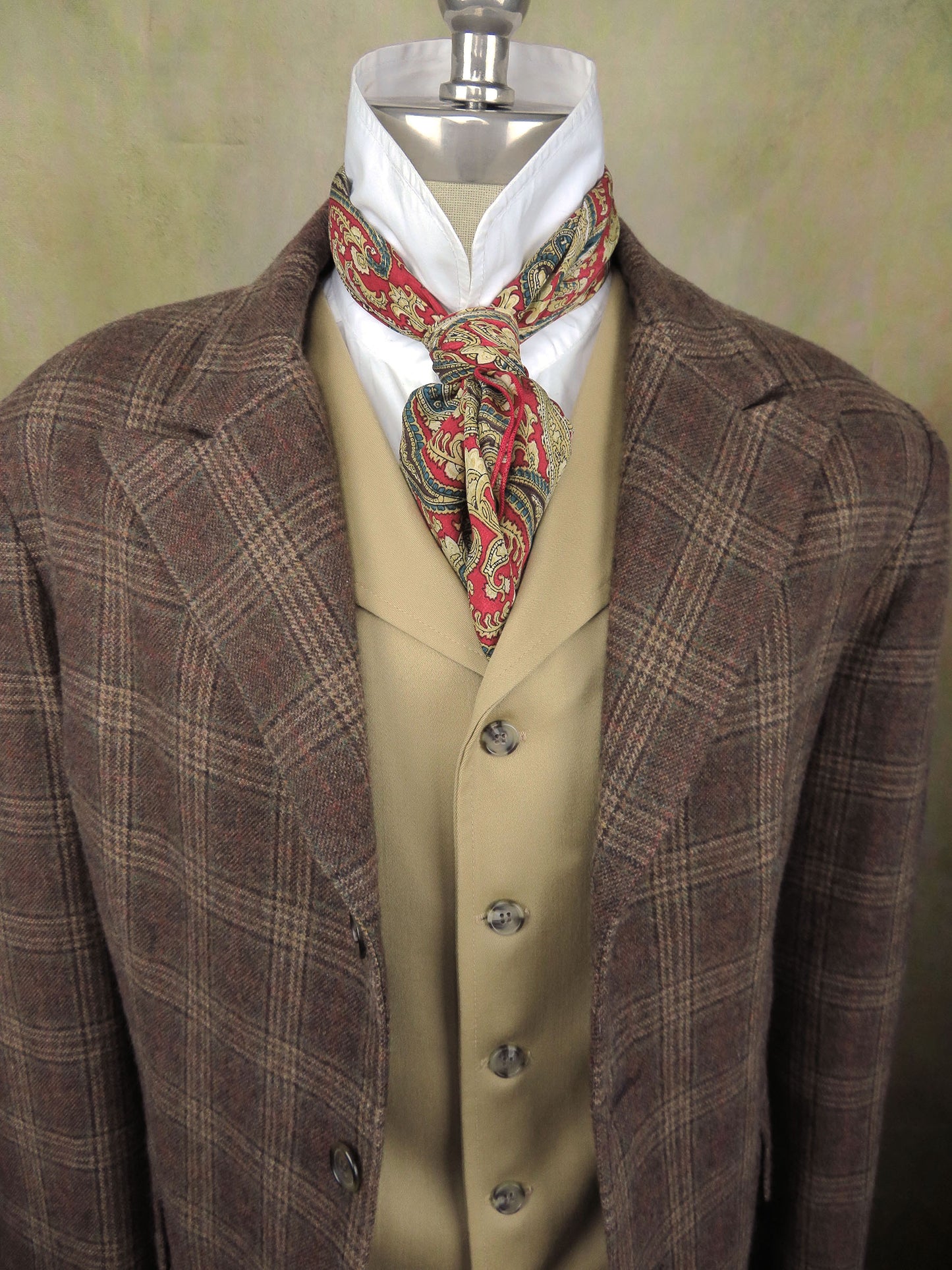 Men's Town Coat - Rich Brown Glen Plaid Flannel