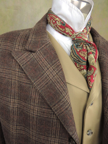Men's Town Coat - Rich Brown Glen Plaid Flannel