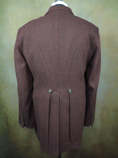 Men's Town Coat - Rust and Black Herringbone