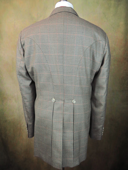 Men's Town Coat - Red Windowpane Mini Houndstooth #803