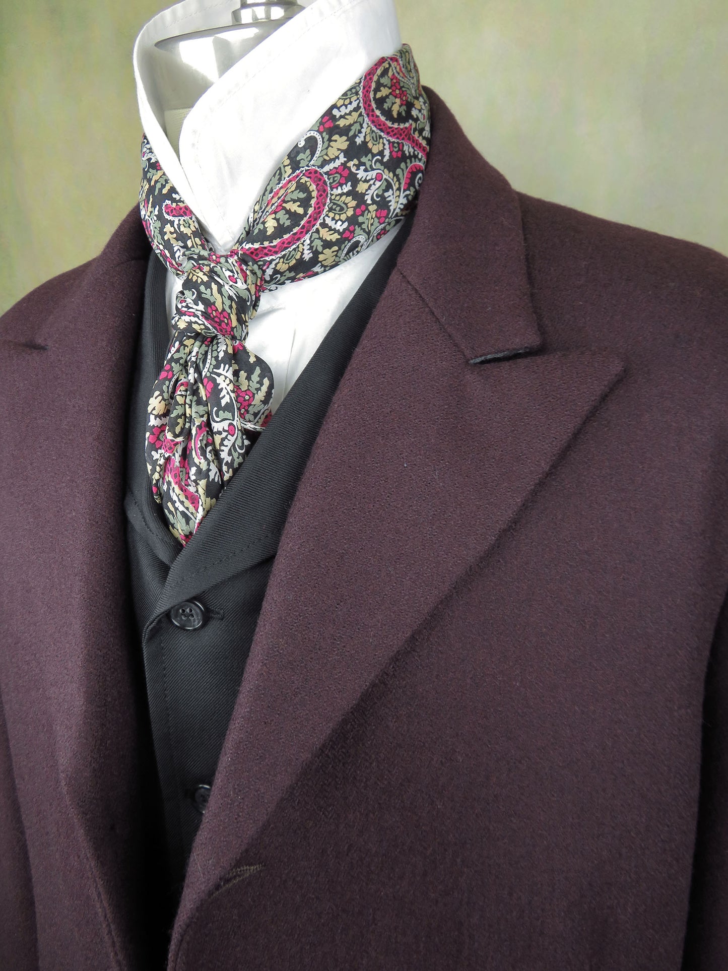 Men's Town Coat - Wine Tweed
