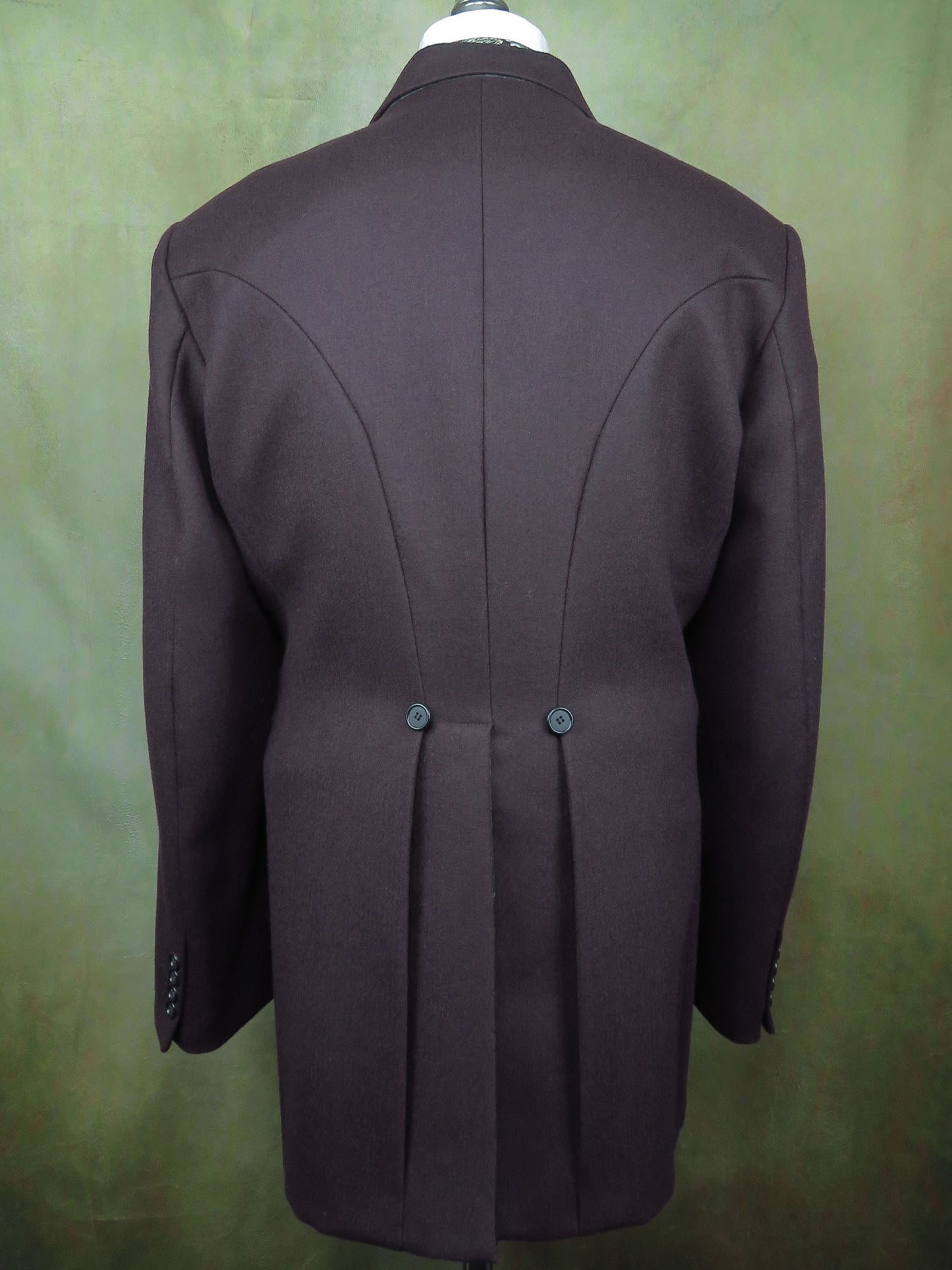 Men's Town Coat - Wine Tweed