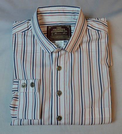 Alternating Red and Blue Stripe Men's Dakota Shirt