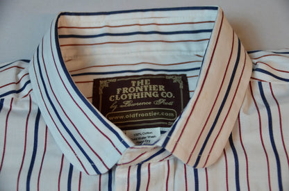 Alternating Red and Blue Stripe Men's Dakota Shirt