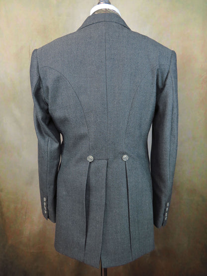 Men's Town Coat - Dark Green Herringbone #565b