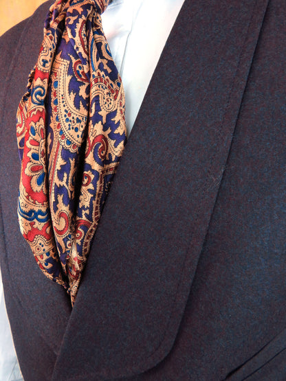 Men's Shawl Vest - Wine Tweed
