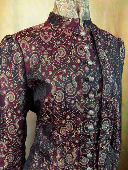 Women's Victoriana Jacket - Burgundy Brocade burg