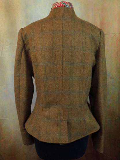 Women's Victoriana Jacket - Mustard with Seafoam and Oxford Blue Windowpane #618